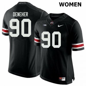 NCAA Ohio State Buckeyes Women's #90 Jack Deneher Black Nike Football College Jersey VEZ8145LT
